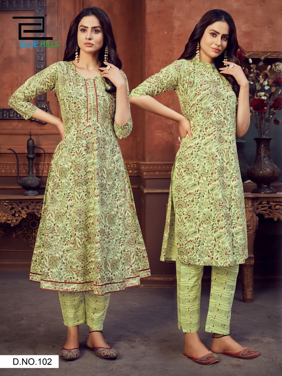 Blue Hills Fusion 1 Designer Stylish Long  Kurti And Anarkali With Bottom Collection